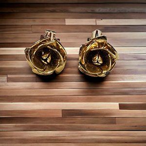 Gold Colored Rose Cufflinks